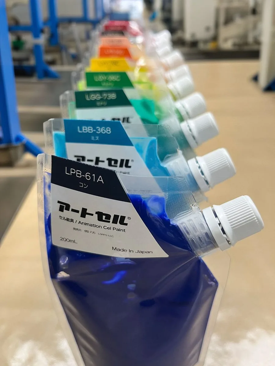 Pouches of Anime Color (cel paint) after filling